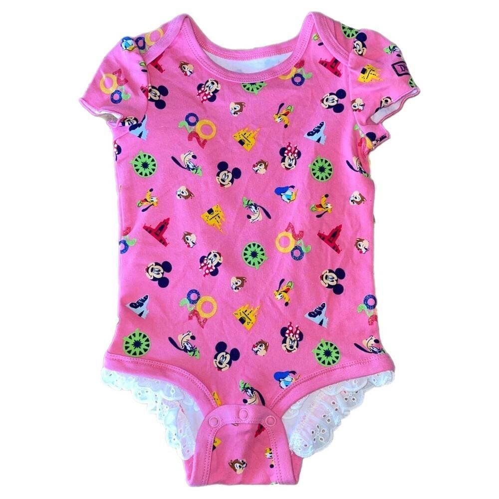 Disney Mickey & Friends Pink Bodysuit 18-24M Baby Girl One Piece NWT